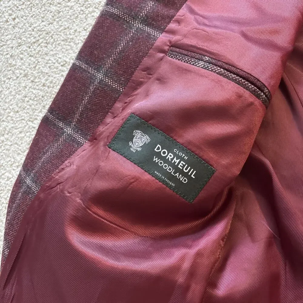 John Cena David Alan Dormeuil Woodland Blazer Mens Wool Two Button England Red